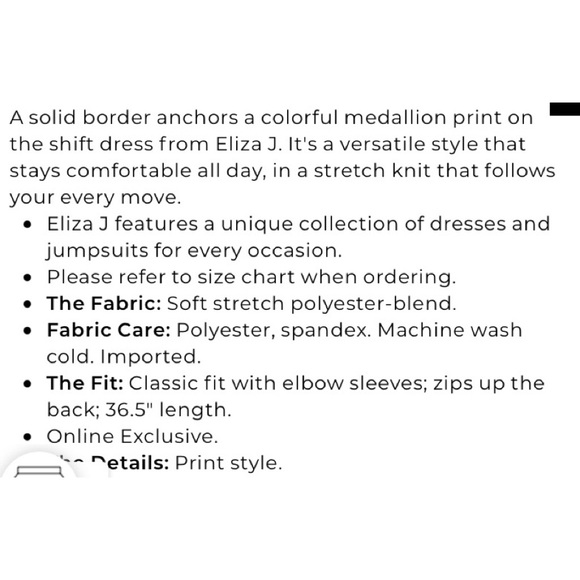 NEW Eliza J Medallion Paisley Print Shift Dress - Picture 12 of 12